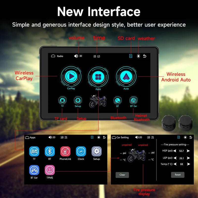 Velocimetro Painel Digital Multimidia GPS CarPlay Android Tela de Toque Bluetooth