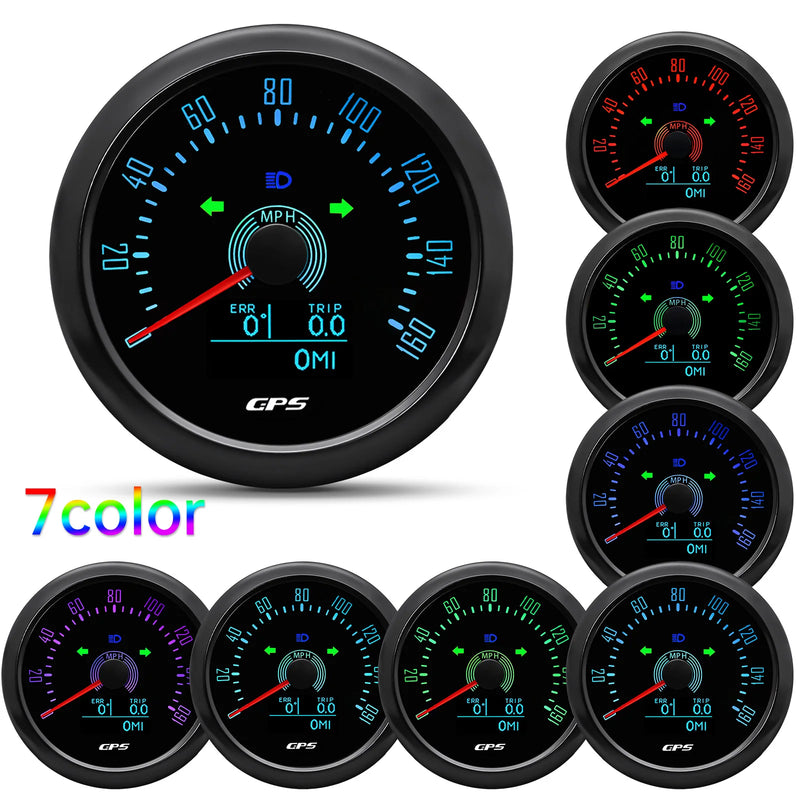 Velocimetro Painel Digital GPS 7 Cores 85mm