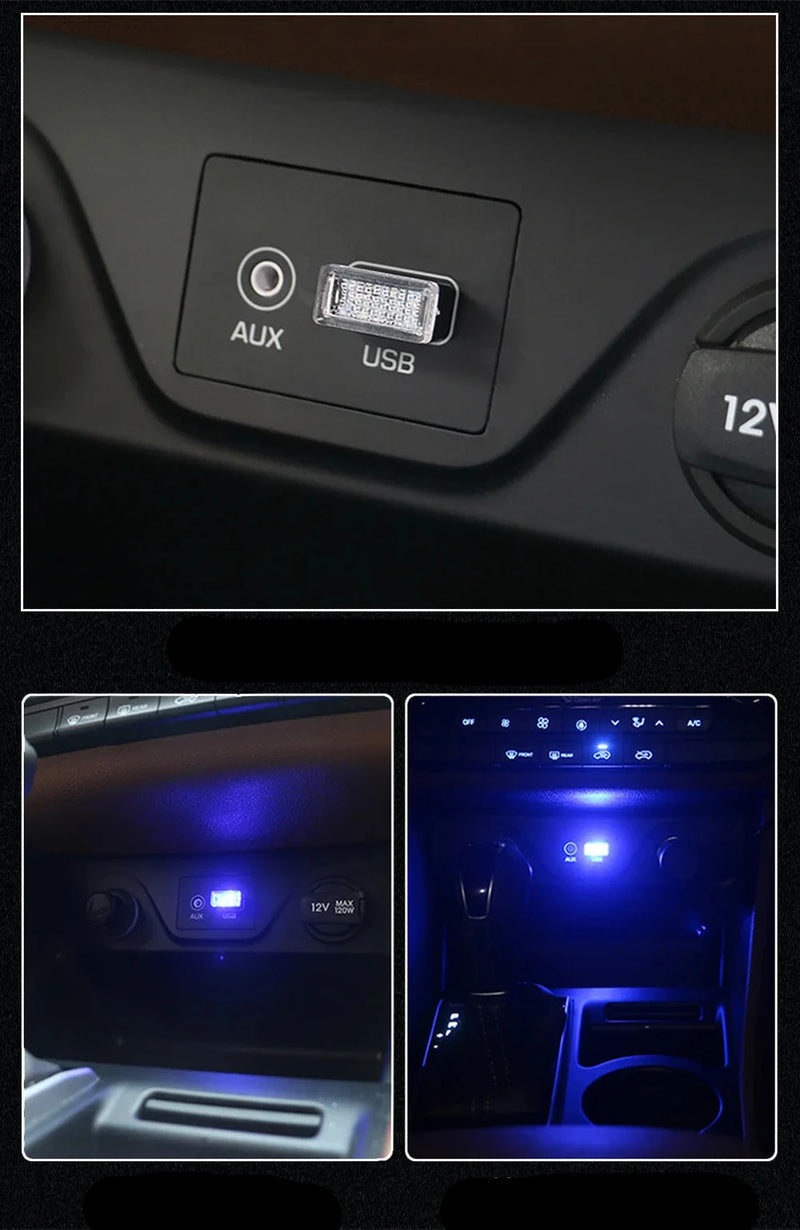 Mini USB LED Decoração Lâmpada Interior Do Carro