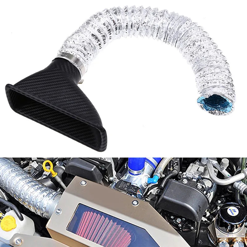 Kit Tubo de Ar Funil de Fibra de Carbono  Air Intake Pipe Inlet
