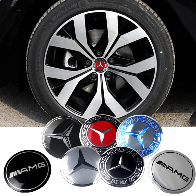 Adesivo Tampas de Cubo de Roda para Mercedes Benz 4 peças 56mm