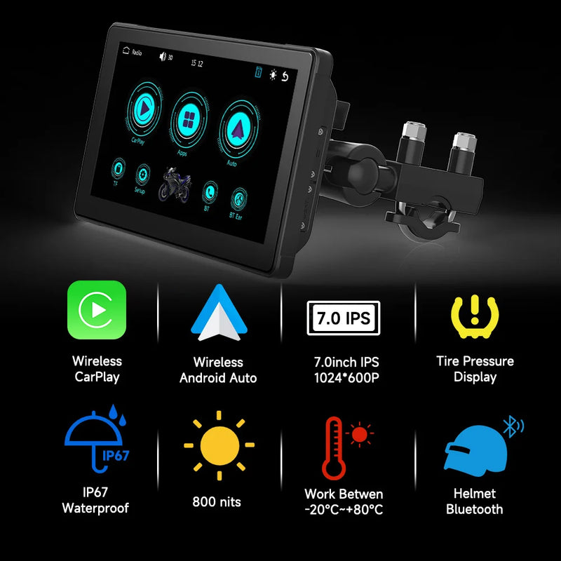 Velocimetro Painel Digital Multimidia GPS CarPlay Android Tela de Toque Bluetooth