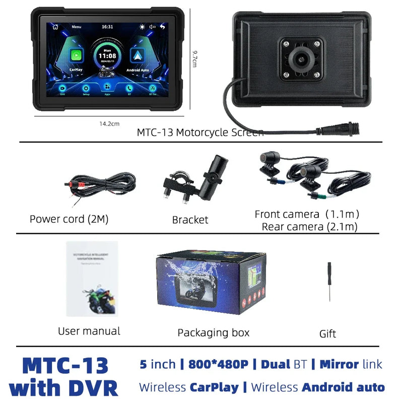 Velocimetro Painel Digital Carplay Android Prova D'Água para Motos