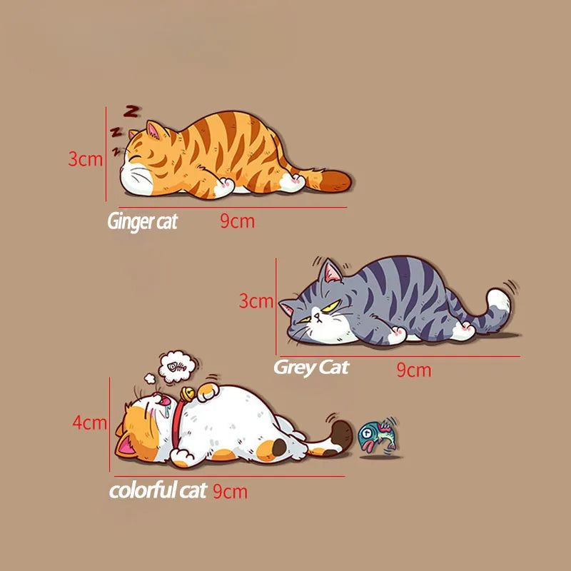 Adesivo de Carro Engraçado de Três Gatos