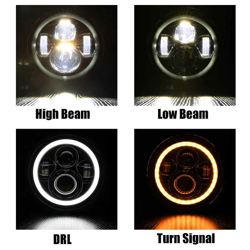 Farol universal Redondo em LED de 7 Polegadas