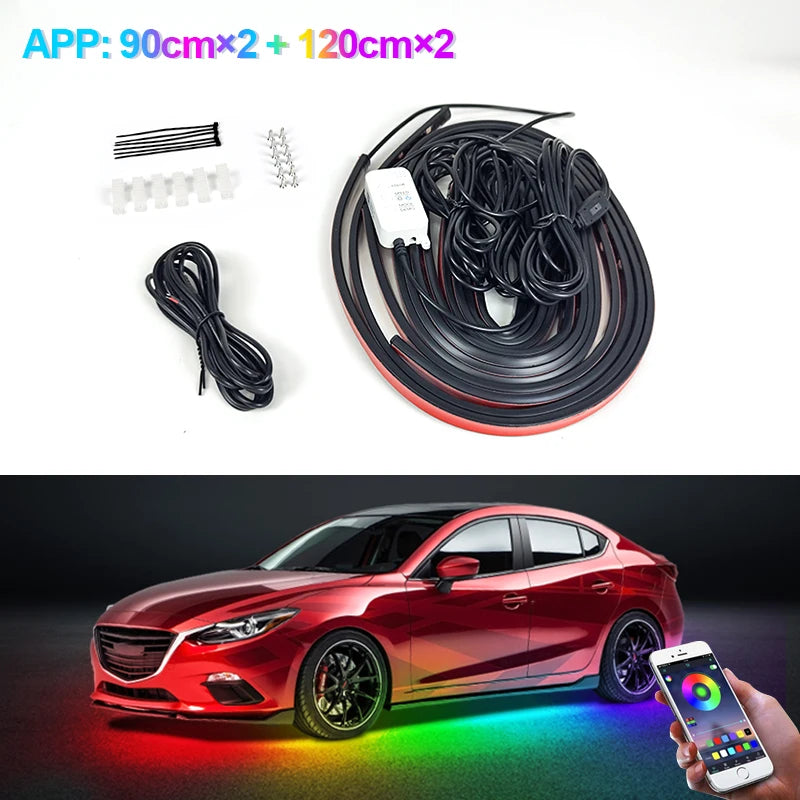 Luz LED Flexível Controle Remoto de Som RGB Neon
