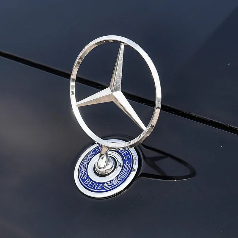 Emblema para capô de carro, logotipo cromado MERCEDES-BENZ