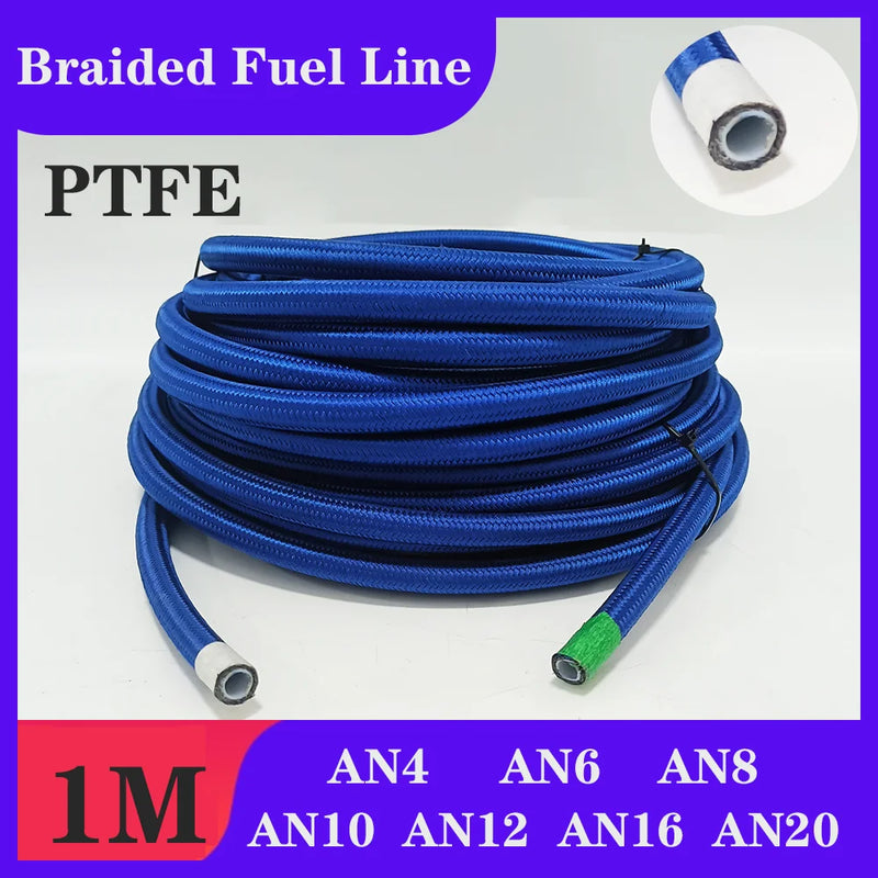 Mangueira Azul de Combustível Nylon Aço Inoxidável Trançado de Alta Temperatura