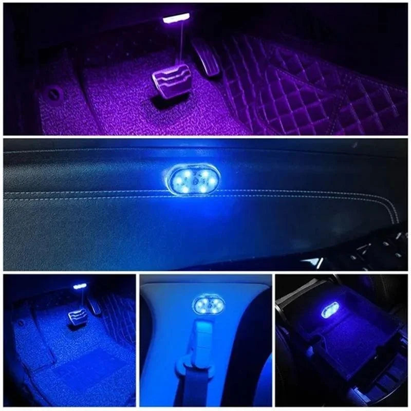 Luzes LED sem Fio para Interior de Carro Neon Automotiva Recarregável por USB