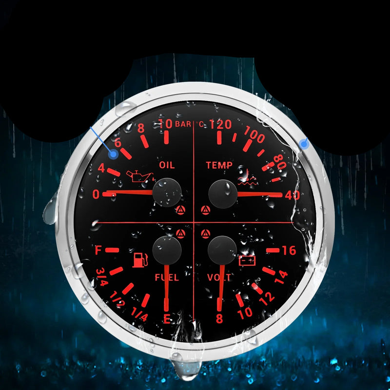 Velocimetro Painel 4 em 1 Redondo Universal