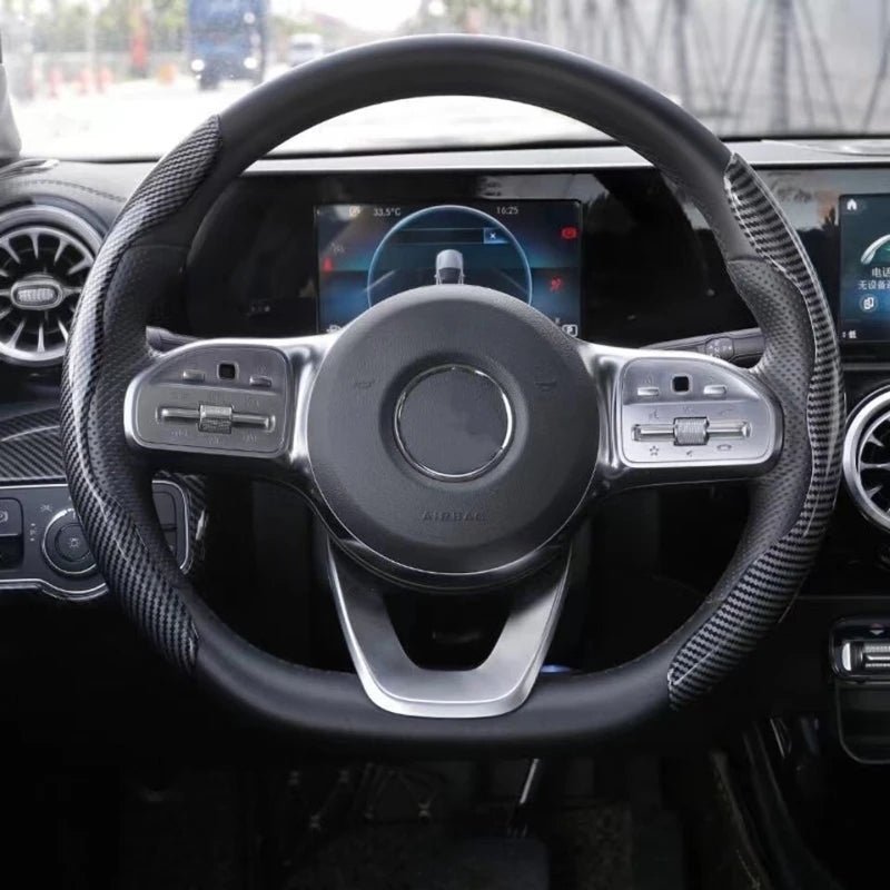 Nova Capa de Volante de Carro Fibra de Carbono Ultrafina Antiderrapante