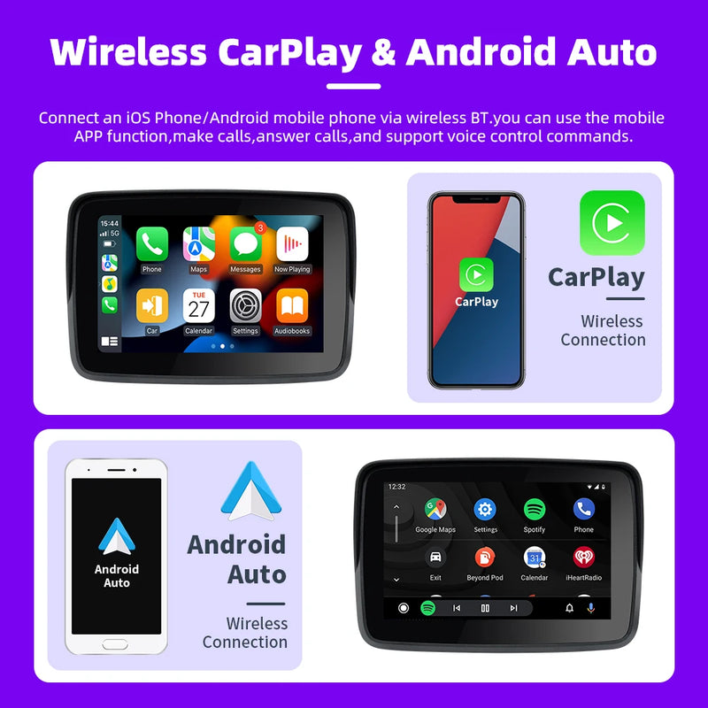 Velocimetro Painel Digital Carplay Android Prova D'Água para Motos