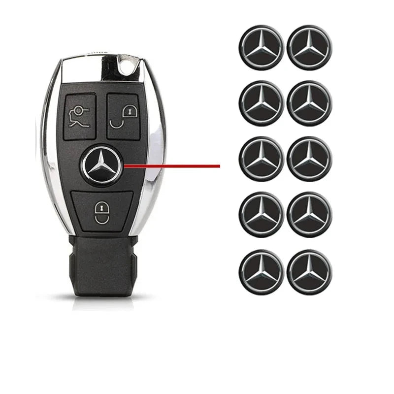 Adesivos de Emblema de Chave de Carro de 14 mm Mercedes Benz