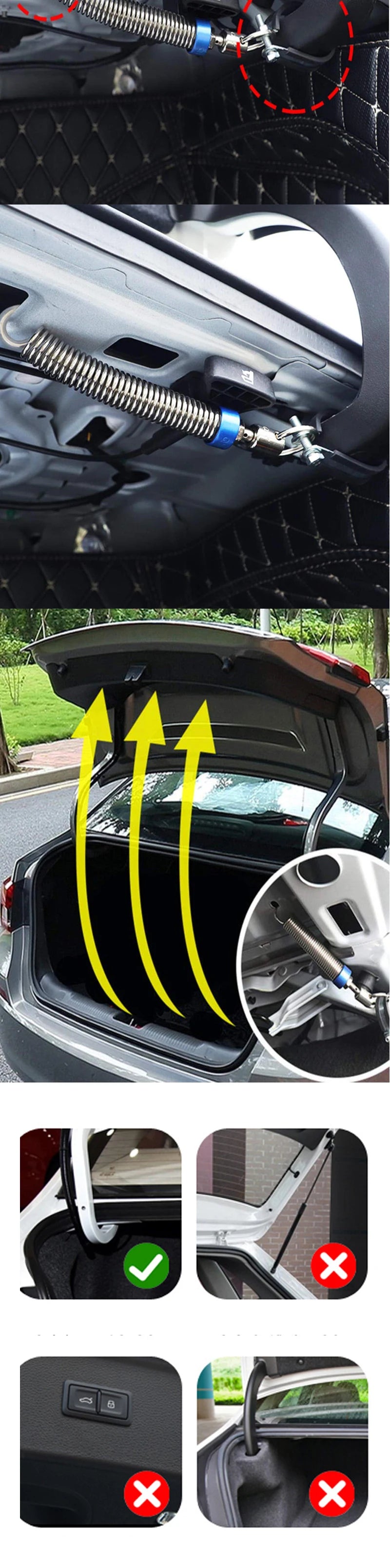 Mola de elevação da tampa do porta-malas do carro