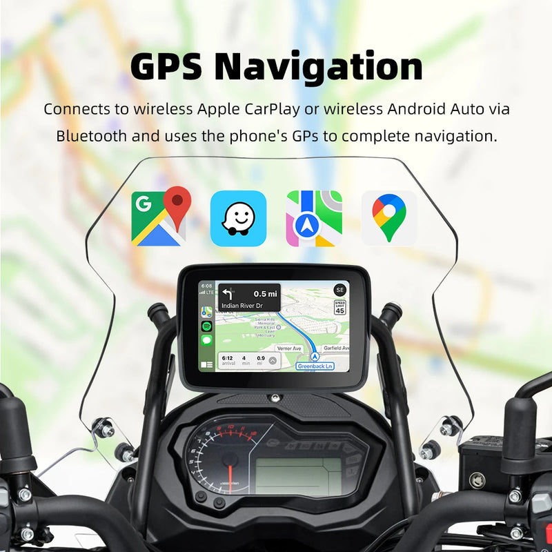 Velocimetro Painel Digital Carplay Android Prova D'Água para Motos