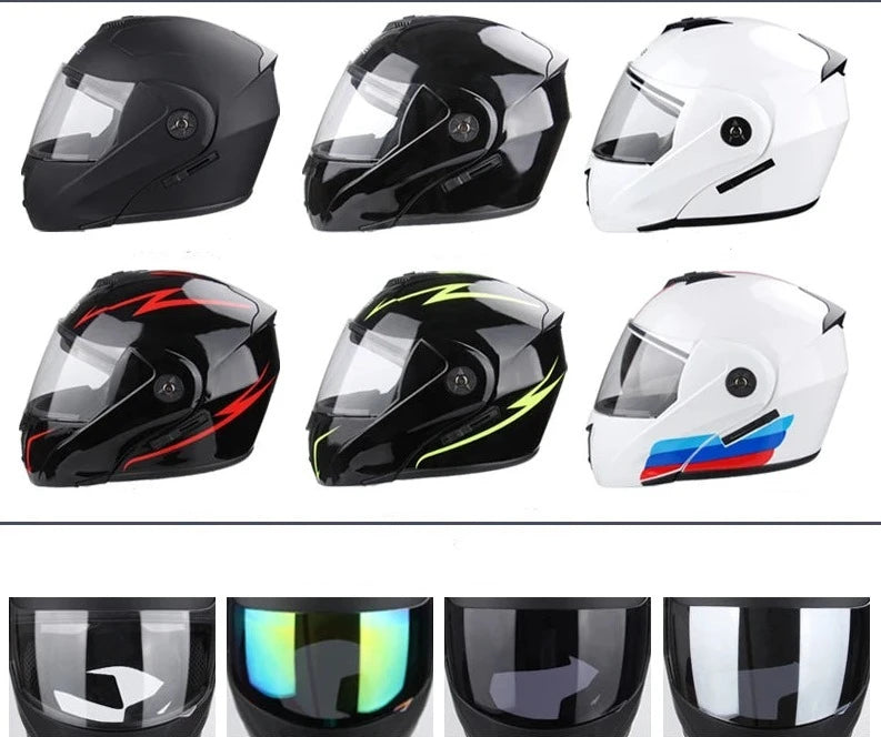Capacete de motocicleta Lente dupla, Capacete de segurança Modular