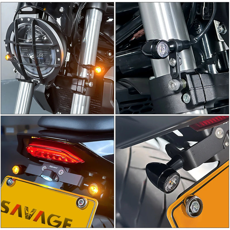 Luz de freio traseira  e Seta Retro Motocicleta