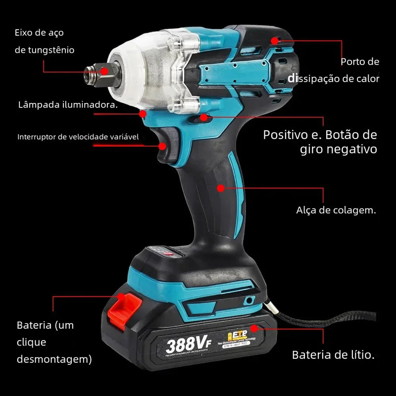 Chave de impacto elétrica sem fio 520N