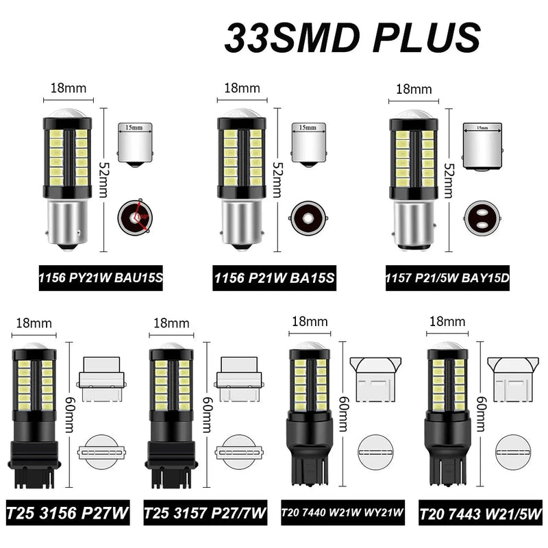 Lâmpada traseira de carro e moto Luz de freio  12V 24V O PAR.
