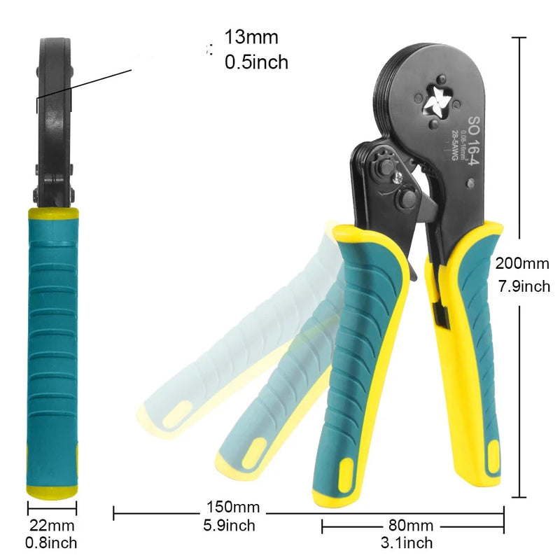 Kit de ferramentas de crimpagem de virola hexagonais