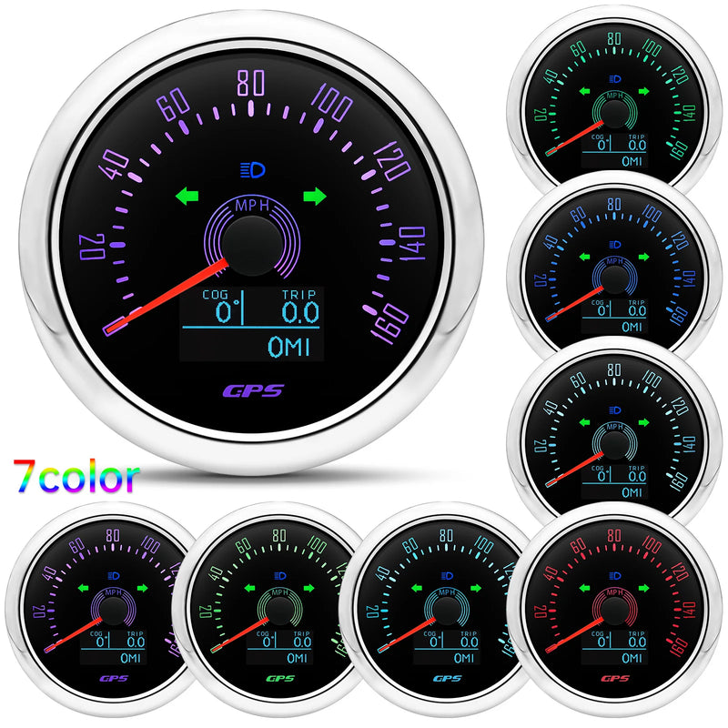 Velocimetro Painel Digital GPS 7 Cores 85mm