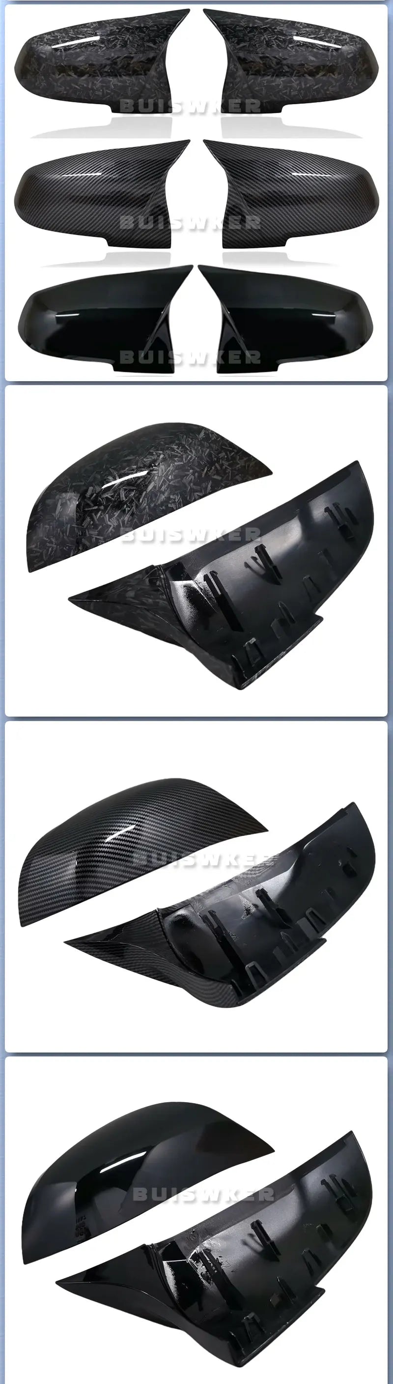 Capa de Espelho Retrovisor Carbon Black para BMW Série