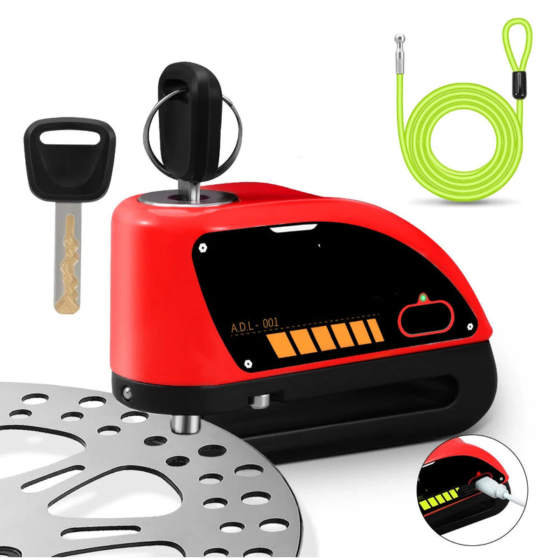 Trava de Disco a Prova D`água com Alarme Anti-Roubo de 110db