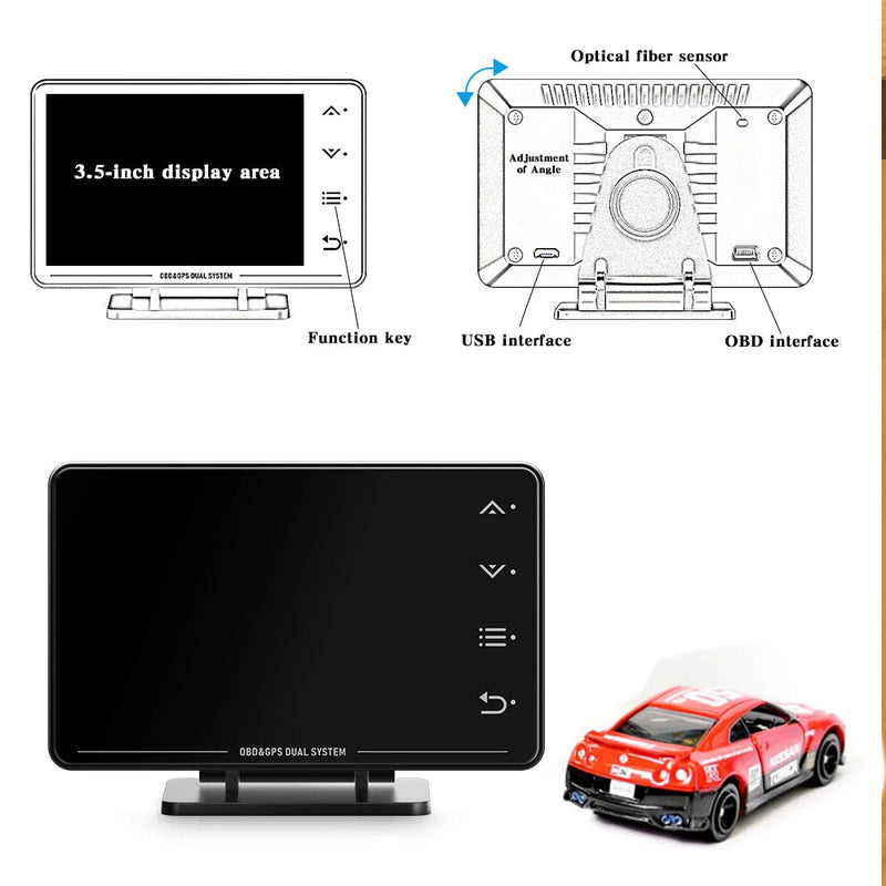 Velocimetro Painel Digital Multi-função OBD + GPS