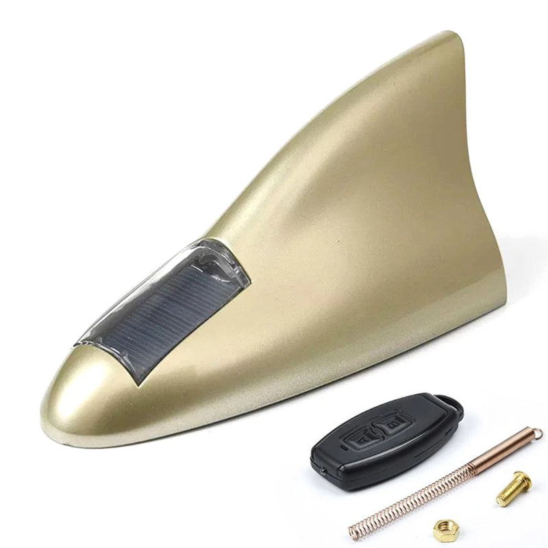 Antena Universal de Barbatana de Tubarão, Luz Solar para Carro, Luz Anticolisão