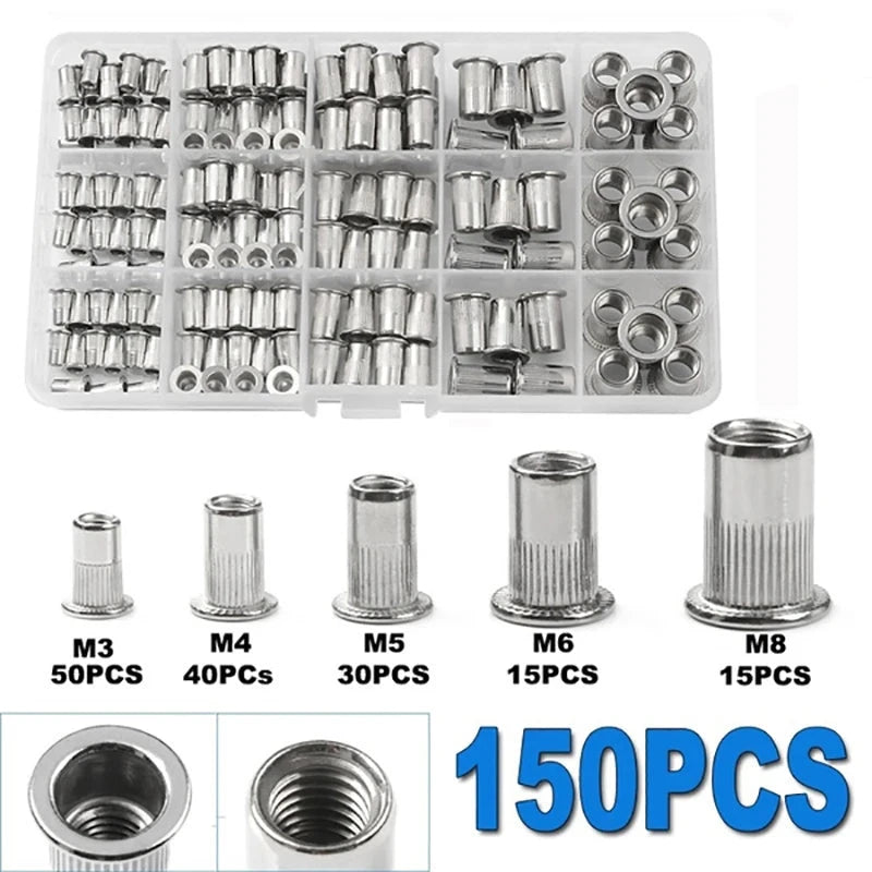 Pistola de porca de rebite Rebitadeira. 150PCS Kit
