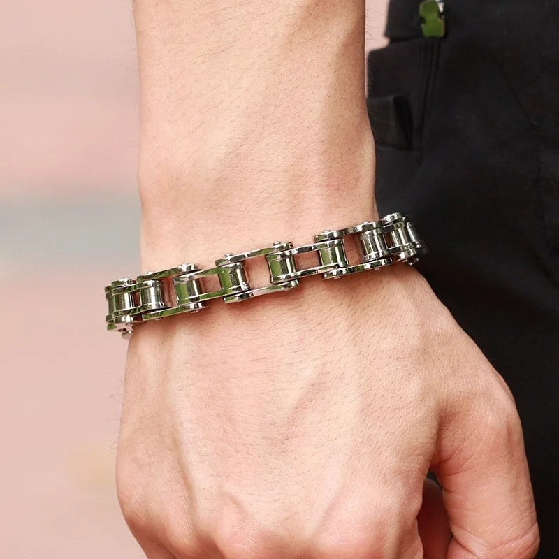 Pulseira de corrente em aço inoxidável