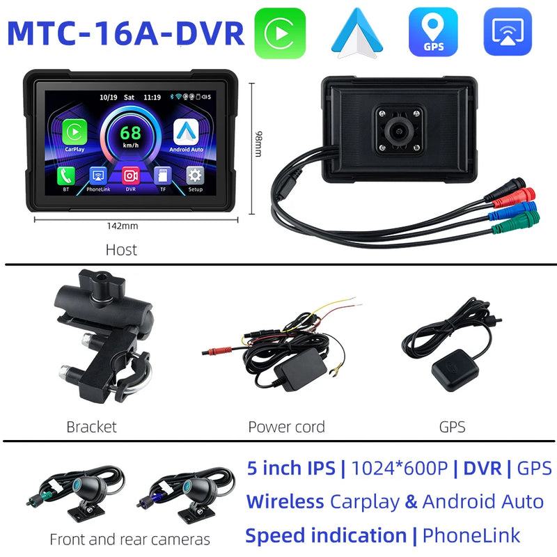 Velocimetro Painel Digital Carplay Android Prova D'Água para Motos