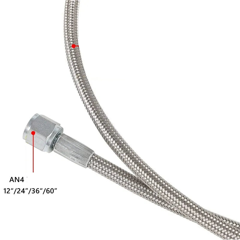 Kit de Linha de Óleo Turbo em Aço Inoxidável Trançado Universal