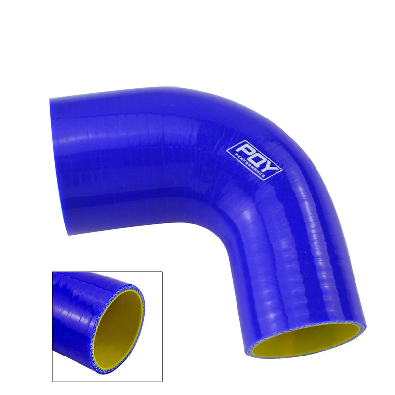 Mangueira de Silicone Cotovelo Redutor  Turbo entrada preto azul 2"-2.5" 51mm-63mm 90 graus