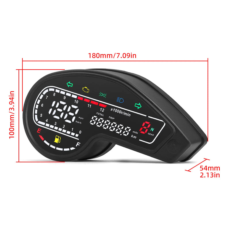 Velocímetro Painel digital Universal para Motocicletas em LED