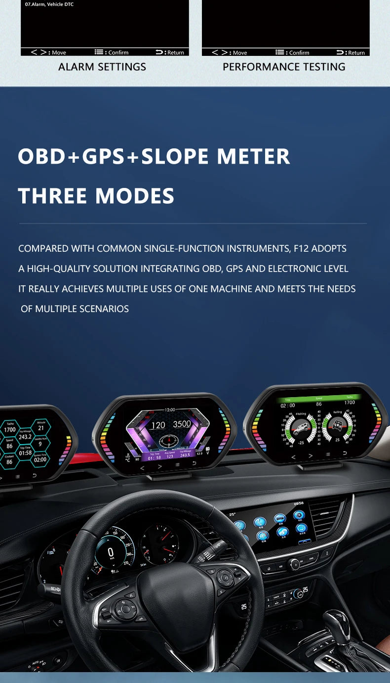 Velocímetro Painel Digital HUD OBD2 após 2008
