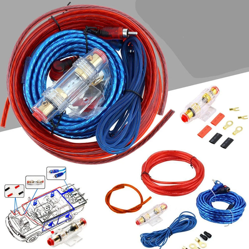 Kit de cabo rca e fiaçao de bateria de caixa sub e modulo de 1500 W