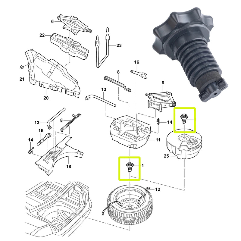Parafuso do Estepe 1Pc Passat Jetta Beetle Golf Golf