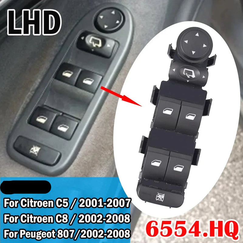 Interruptor Elétrico de Janela para Peugeot 807 Citroen C8 2002-2008 C5 2001-2007