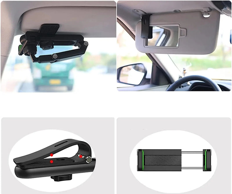 Suporte de Celular com viseira solar para carro multifuncional