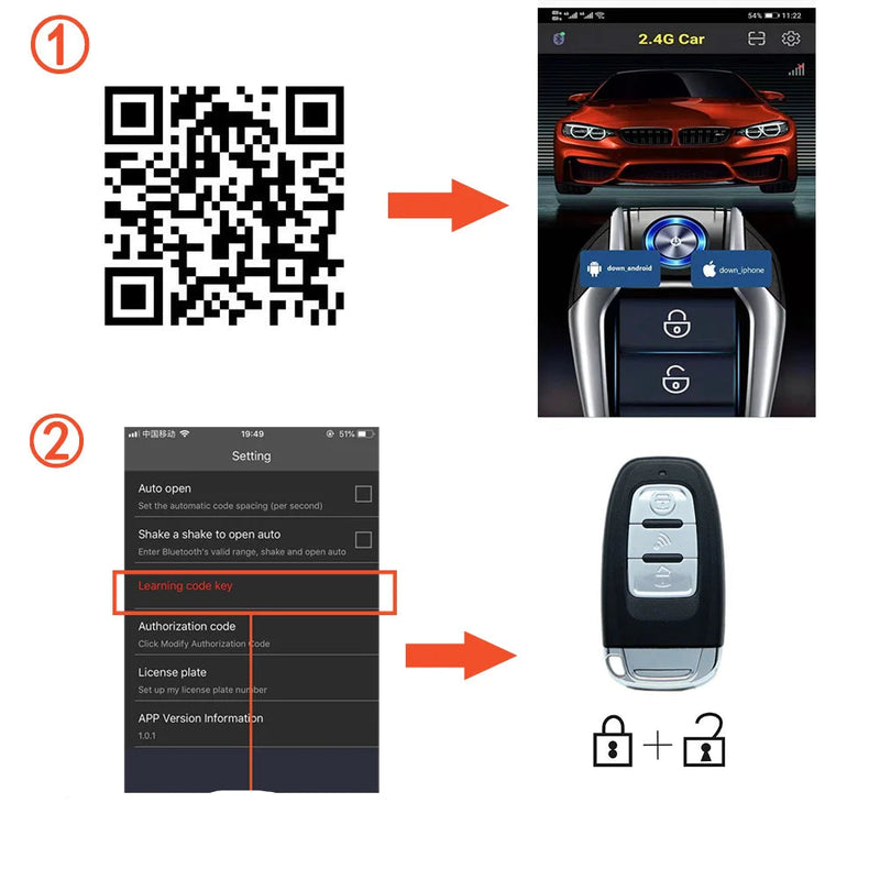 Alarme de Carro com Partida Remota, Botão de Ignição Universal Start Stop
