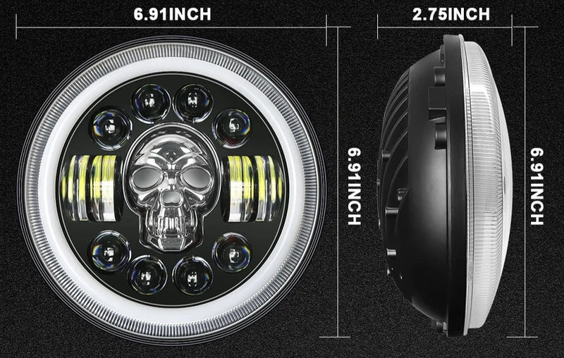 Farol redondo LED para motocicleta