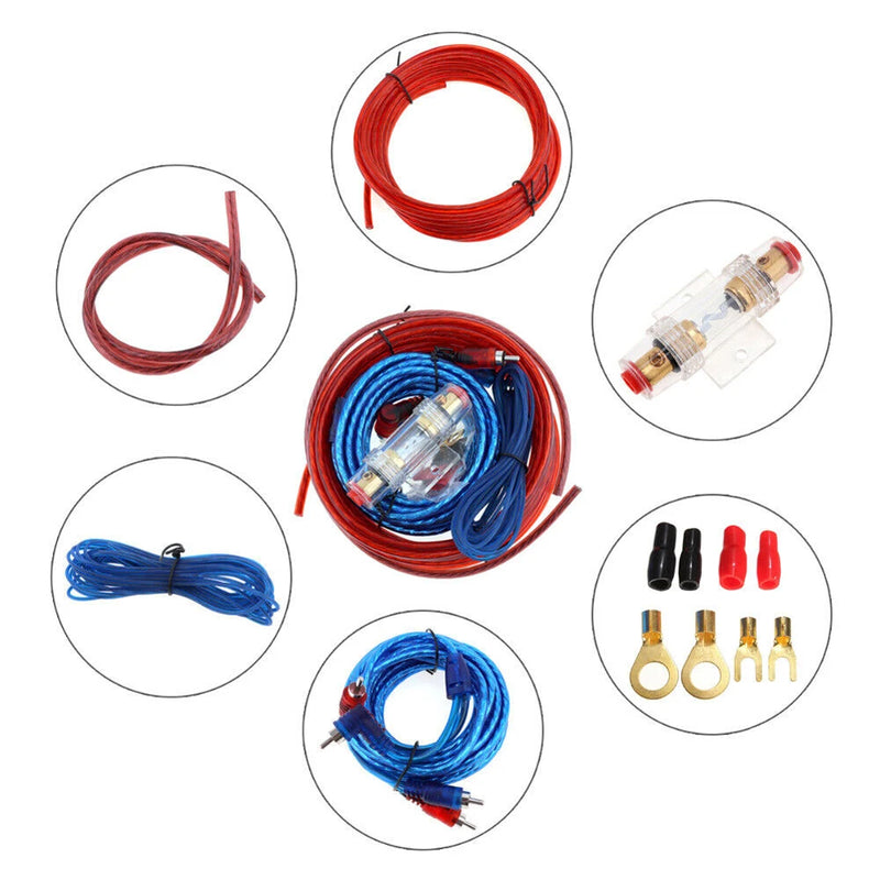 Kit de cabo rca e fiaçao de bateria de caixa sub e modulo de 1500 W