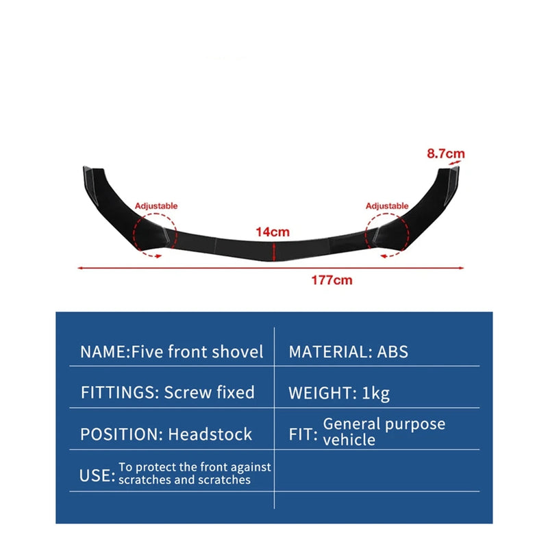 Body Kit Duck Lip Splitter Saia do Parachoque Universal