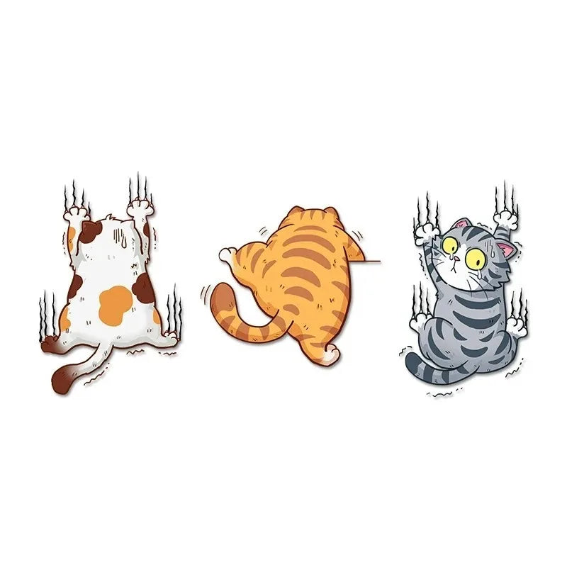 Adesivo de Carro Engraçado de Três Gatos
