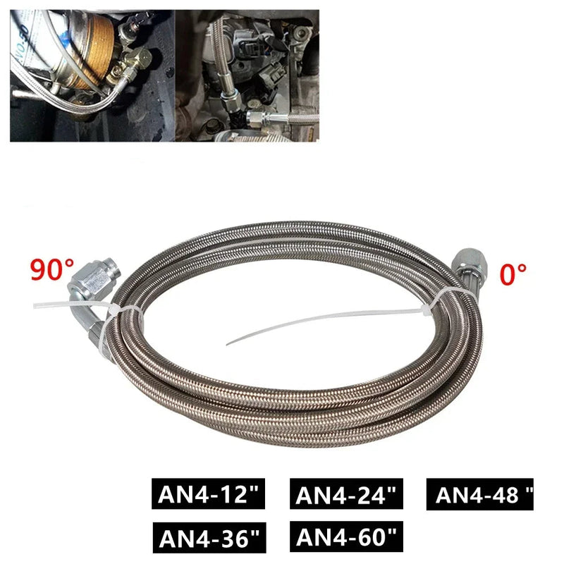 Kit de Linha de Óleo Turbo em Aço Inoxidável Trançado Universal