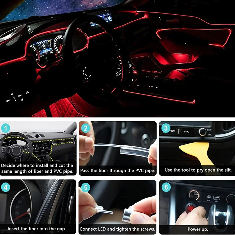 Luzes de Fio Led flexíveis com Controle de Aplicativo Neon