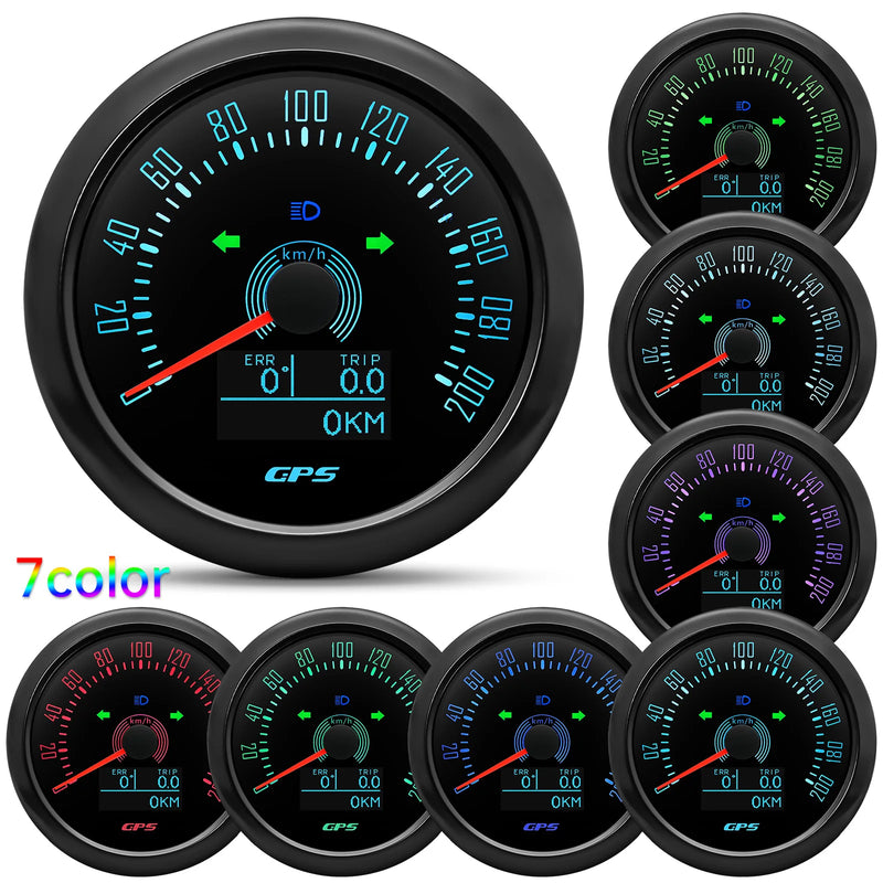Velocimetro Painel Digital GPS 7 Cores 85mm