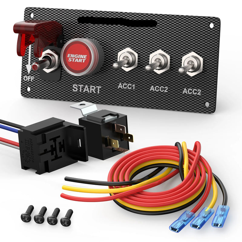 LED Painel de Interruptor de Alternância Varios botoes 5X1 Carbono