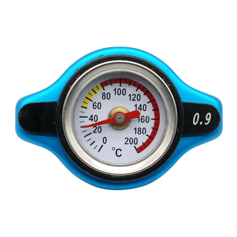 Tampa de radiador com medidor de temperatura da água.